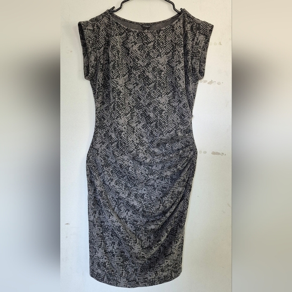 Ann Taylor Black and Gray Snake Print Dress - Picture 1 of 6